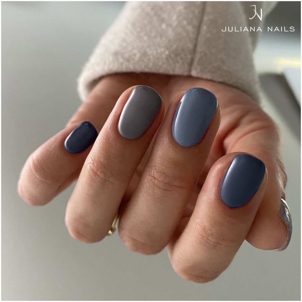 blue gray~I love the color | Nail polish, Trendy nails, Nail colors