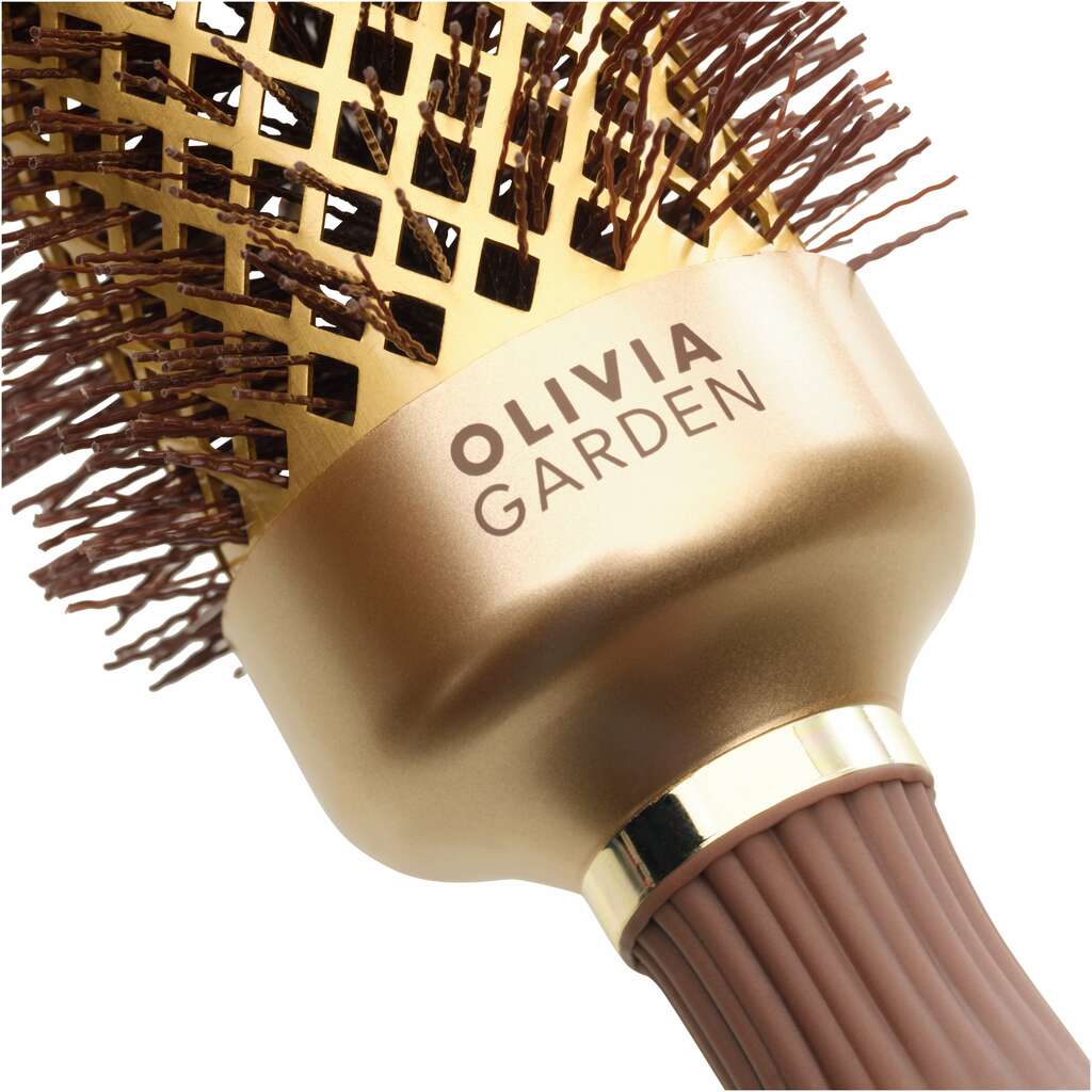 Brown) Olivia with (Gold Expert Blowout & Shine Bristles Garden Wavy
