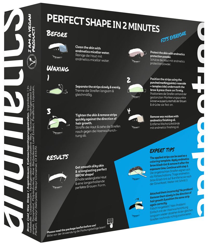 andmetics professional BROW Wax Strips Men