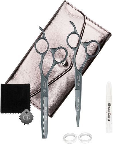 Olivia Garden SilkCut PRO Charbon Set Ciseaux de coupe 5,75'' + Sculpteurs 6,0"