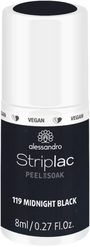 Alessandro Striplac Peel Or Soak Nagellack - 119 Midnight Black